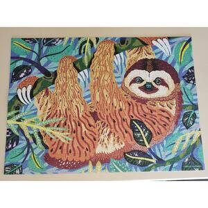 Sloth Puzzle 300 Pieces Endangered Species Facts Poster Complete Flaw on 1 Piece